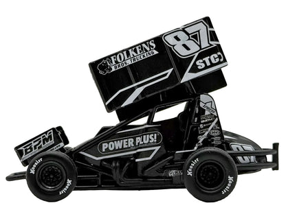Winged Sprint Car #87 Aaron Reutzel "Power Plus" Black (2026) 1/50 Diecast Model Car