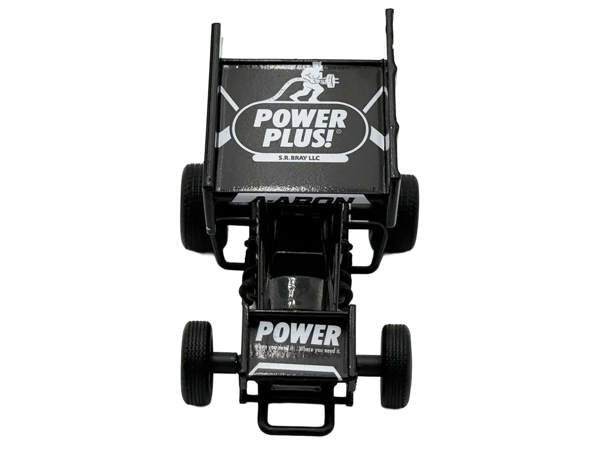 Winged Sprint Car #87 Aaron Reutzel "Power Plus" Black (2026) 1/50 Diecast Model Car