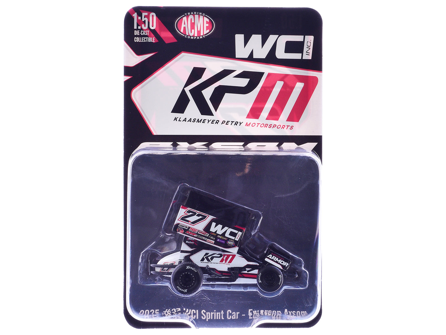 Winged Sprint Car #27 Emerson Axsom "WCI - KPM" White (2026) 1/50 Diecast Model Car
