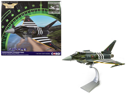 Eurofighter Typhoon FGR4 Fighter Aircraft "ZJ913 FM-G Moggy D-Day 80th Anniversary Display Scheme" (2024) Royal Air Force "The Aviation Archive" Series 1/48 Diecast Model
