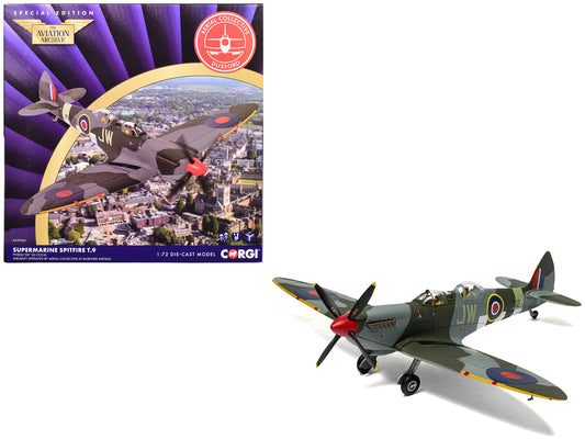 Supermarine Spitfire T.9 Aircraft "PV202 Aerial Collective at Duxford Airfield" British Royal Air Force "The Aviation Archive" Series 1/72 Diecast Model
