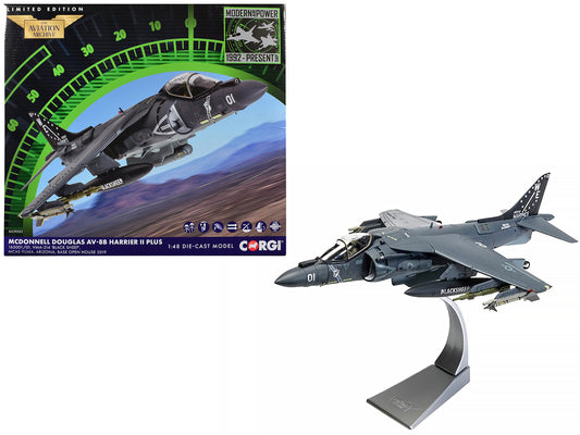 McDonnell Douglas AV-8B Harrier II Plus Aircraft "165001/01 VMA-214 Black Sheep MCAS Yuma" (2019) United States Marine Corps "The Aviation Archive" Series 1/48 Diecast Model