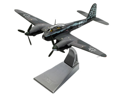 Messerschmitt Me 410A-1 Aircraft "U5+FE Lt. Rudolf Abrahamczik 14./KG.2 Laon-Athies Airfield France" (1943) German Luftwaffe "The Aviation Archive" Series 1/72 Diecast Model Car