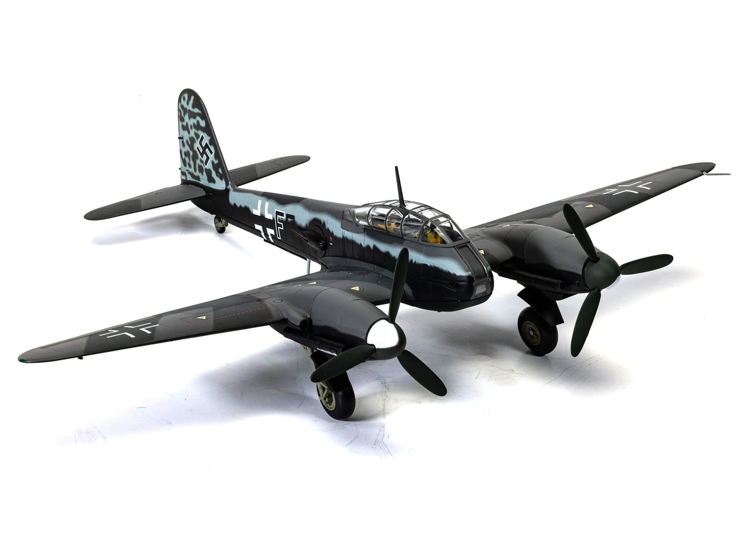 Messerschmitt Me 410A-1 Aircraft "U5+FE Lt. Rudolf Abrahamczik 14./KG.2 Laon-Athies Airfield France" (1943) German Luftwaffe "The Aviation Archive" Series 1/72 Diecast Model Car
