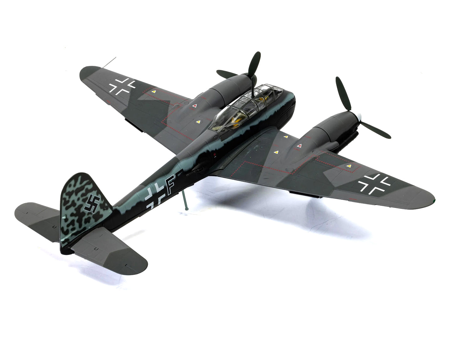 Messerschmitt Me 410A-1 Aircraft "U5+FE Lt. Rudolf Abrahamczik 14./KG.2 Laon-Athies Airfield France" (1943) German Luftwaffe "The Aviation Archive" Series 1/72 Diecast Model Car