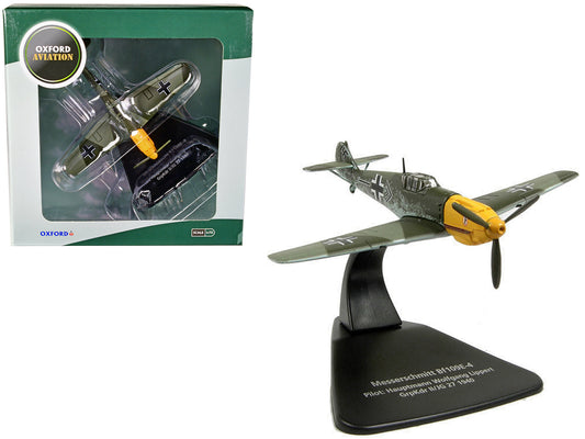 Messerschmitt Bf 109E-4 Fighter Plane Pilot: Hauptmann Wolfgang Lippert GrpKdr II/JG 27 (1940) "Oxford Aviation" Series 1/72 Diecast Model Airplane
