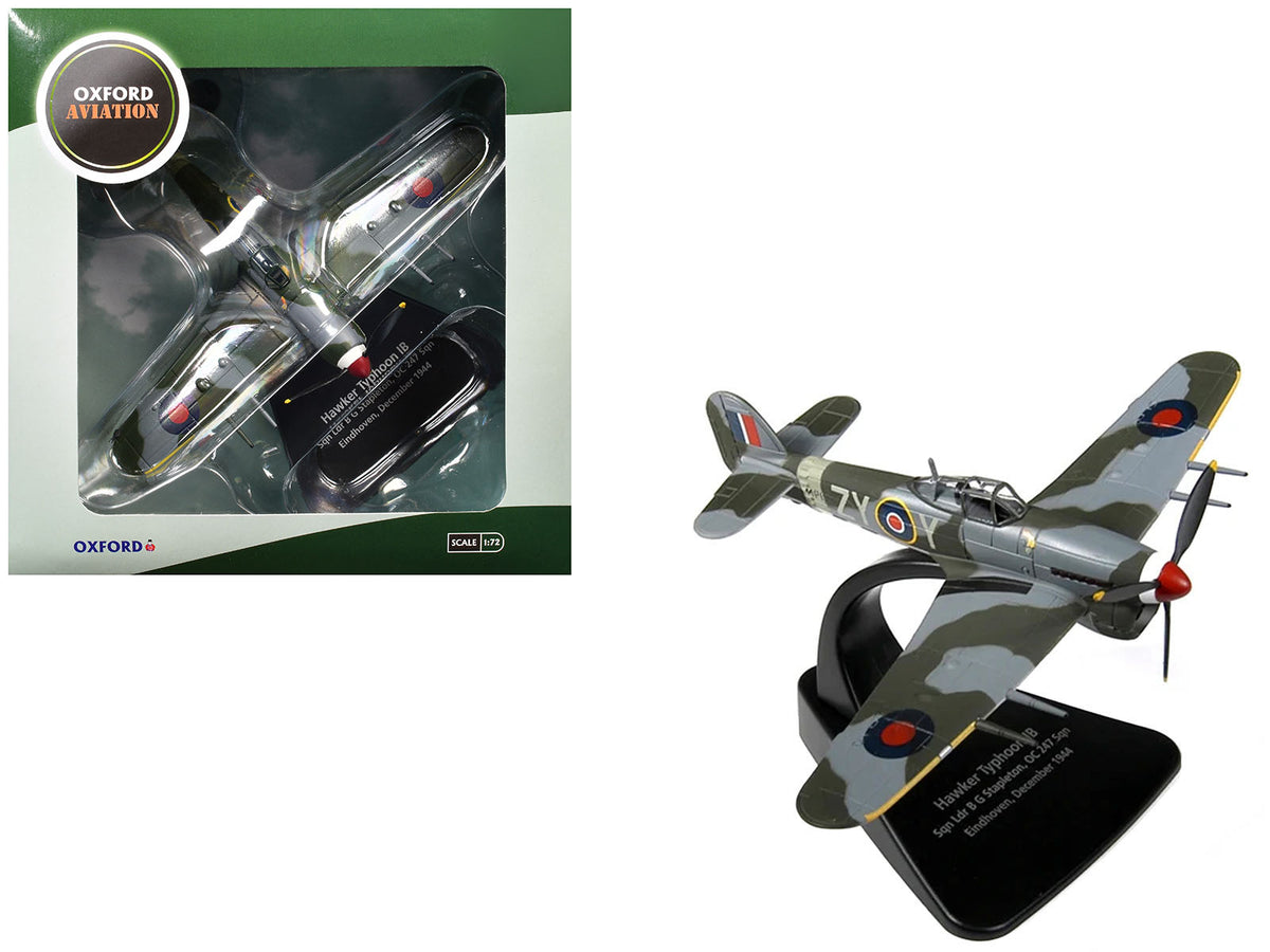 Hawker Typhoon Mk.IB Fighter-Bomber Aircraft "MP126 No.247 Squadron Gerald Stapleton RAF Eindhoven Holland" (1944) Royal Air Force "Oxford Aviation" Series 1/72 Diecast Model Airplane
