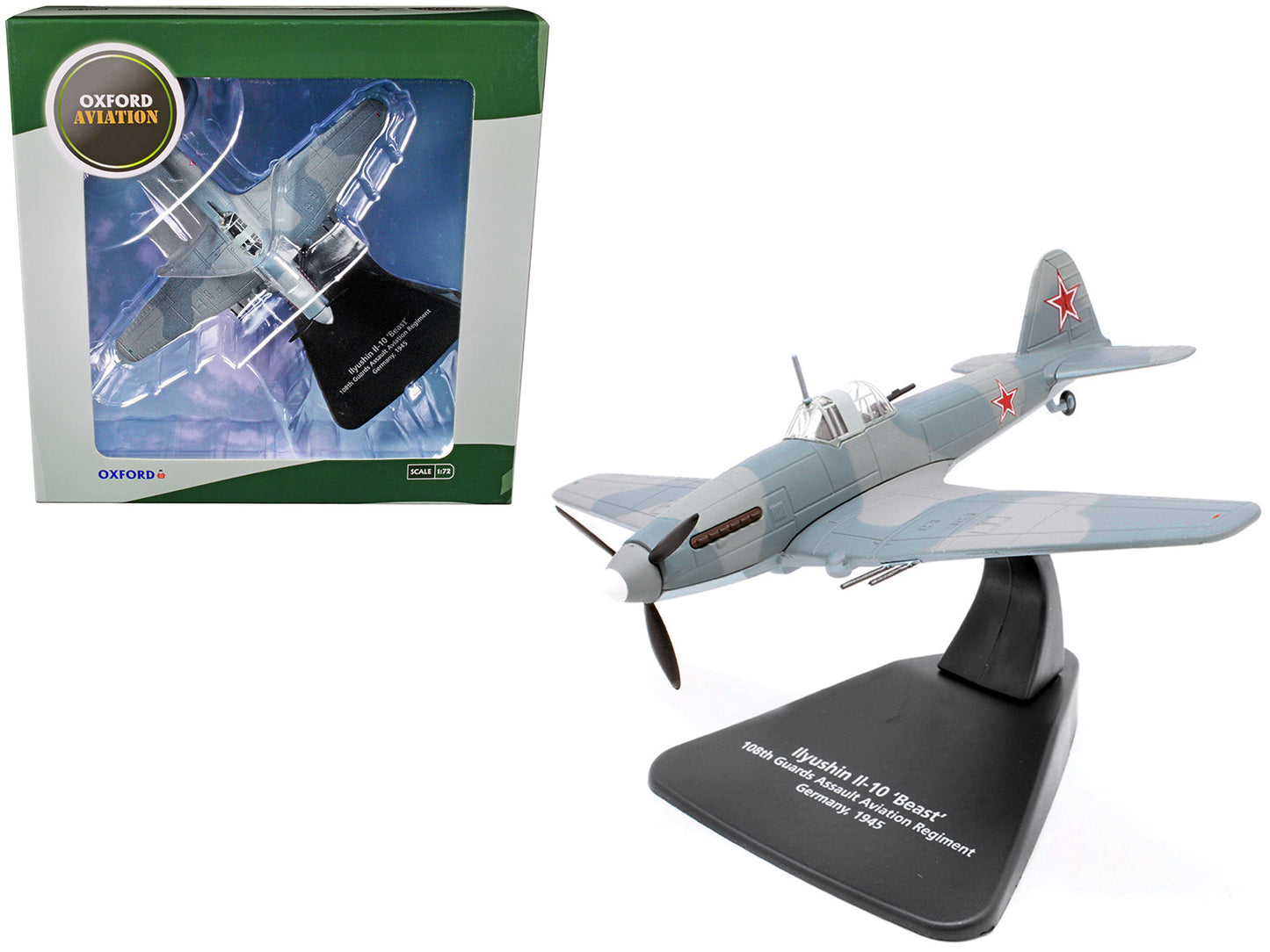 Ilyushin Il-10 "Beast" War Plane 108th Guards Assault Aviation Regiment Germany (1945) "Oxford Aviation" Series 1/72 Diecast Model Airplane