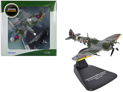 Supermarine Spitfire Mk IXE Fighter Aircraft "21-T 443 Squadron 127 Wing Belgium" (1945) Royal Canadian Air Force "Oxford Aviation" Series 1/72 Diecast Model Airplane
