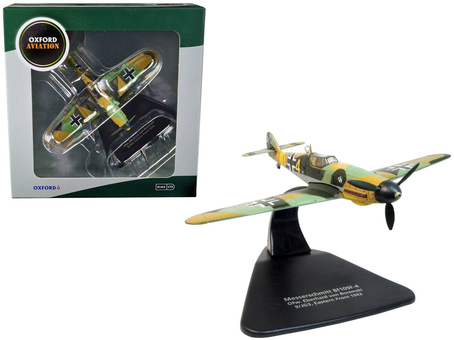 Messerschmitt Bf 109F-4 Fighter Plane "Ofw. Eberhard von Boremski 9/JG3 Eastern Front" (1942) "Oxford Aviation" Series 1/72 Diecast Model Airplane