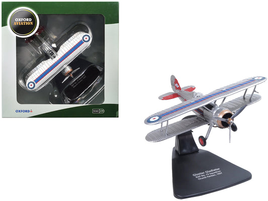Gloster Gladiator Fighter Aircraft "No. 72 Squadron Church Fenton" (1937) British Royal Air Force "Oxford Aviation" Series 1/72 Diecast Model Airplane