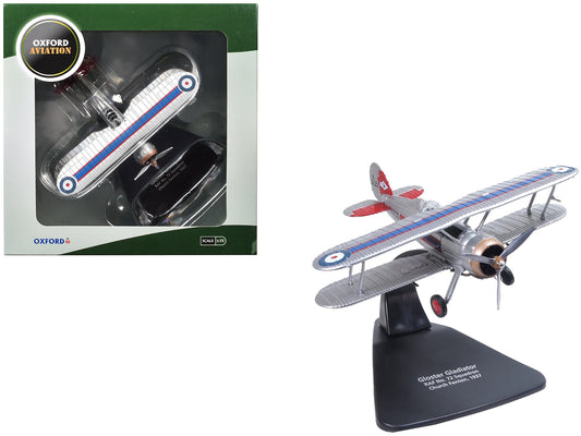 Gloster Gladiator Fighter Aircraft "No. 72 Squadron Church Fenton" (1937) British Royal Air Force "Oxford Aviation" Series 1/72 Diecast Model Airplane