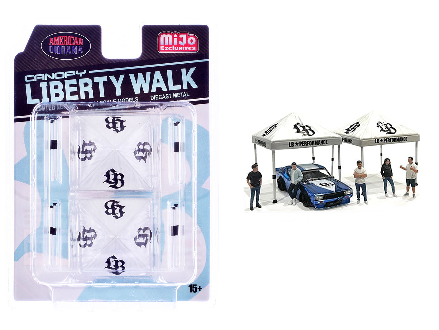 "Liberty Walk" Canopy 2 Piece Set White Limited Edition for 1/64 Scale Models