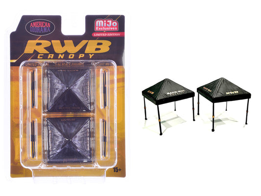 "RWB (RAUH-Welt BEGRIFF)" Canopy 2 Piece Set Black Limited Edition for 1/64 Scale Models