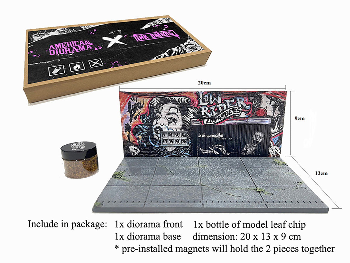 "American Diorama X INK BMBRS - LA Lowrider" Street Art Diorama for 1/64 Scale Models