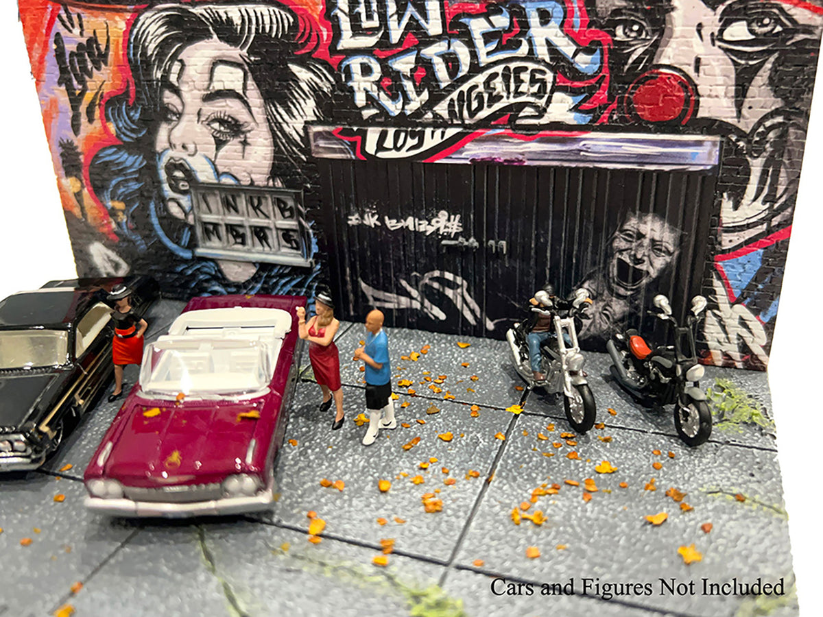 "American Diorama X INK BMBRS - LA Lowrider" Street Art Diorama for 1/64 Scale Models