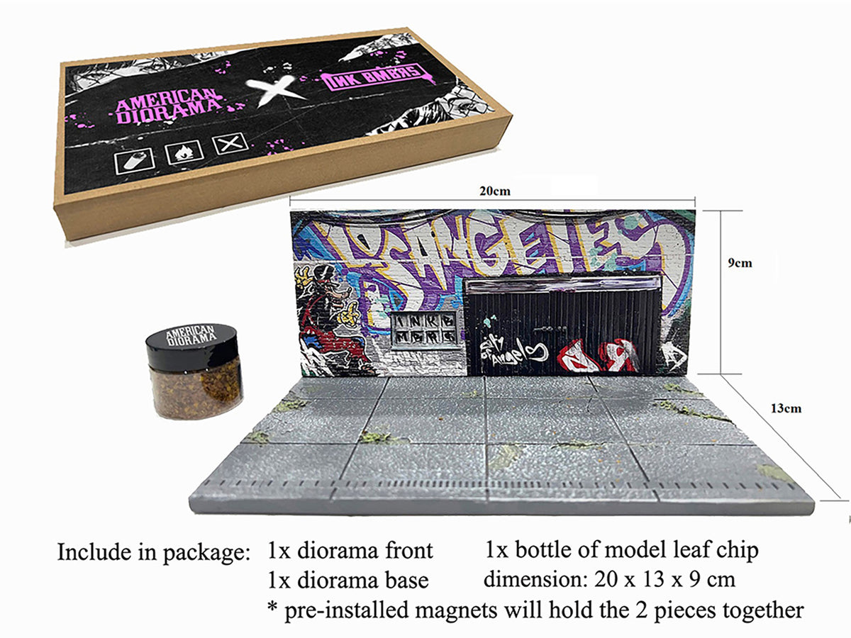 "American Diorama X INK BMBRS - LA Graffiti" Street Art Diorama for 1/64 Scale Models
