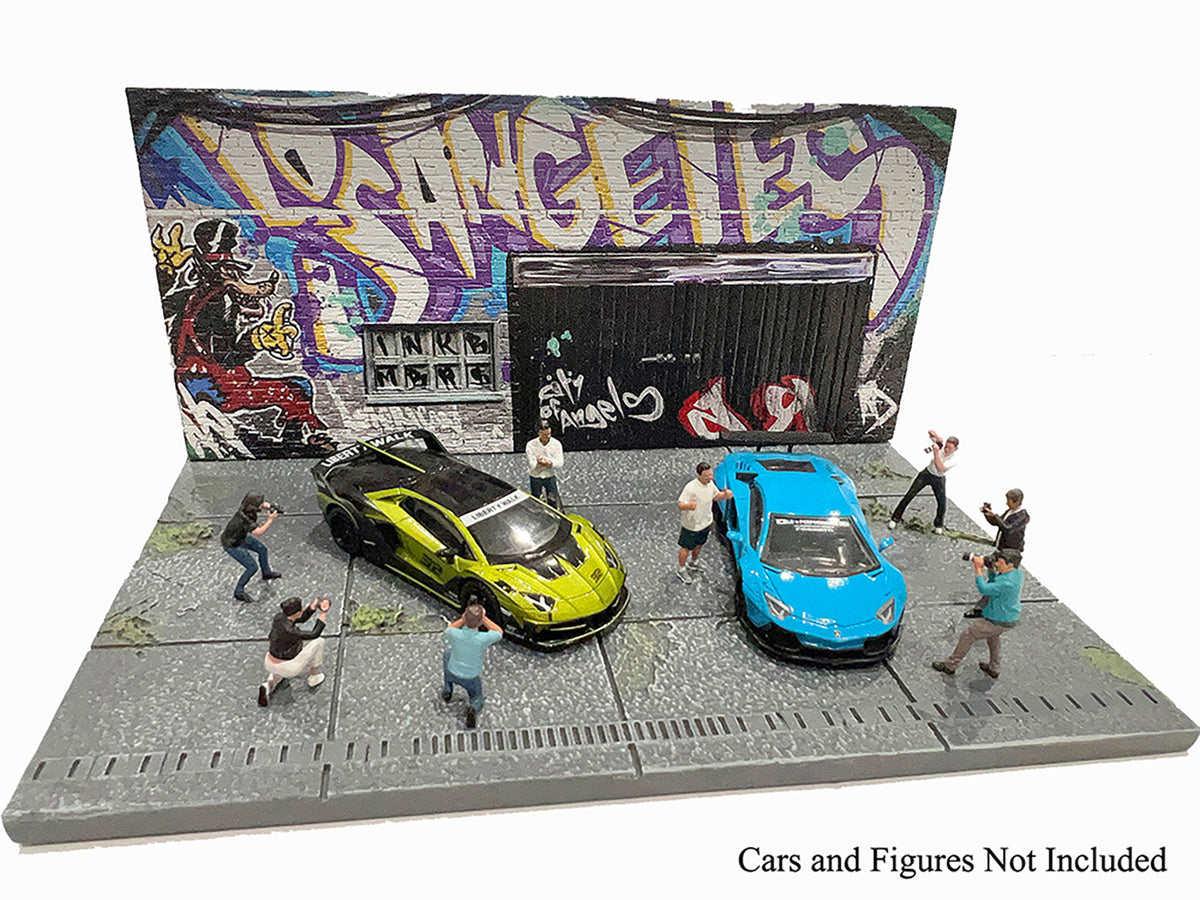 "American Diorama X INK BMBRS - LA Graffiti" Street Art Diorama for 1/64 Scale Models