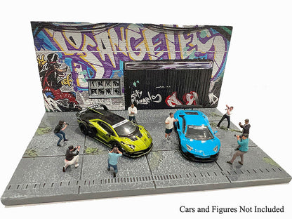 "American Diorama X INK BMBRS - LA Graffiti" Street Art Diorama for 1/64 Scale Models