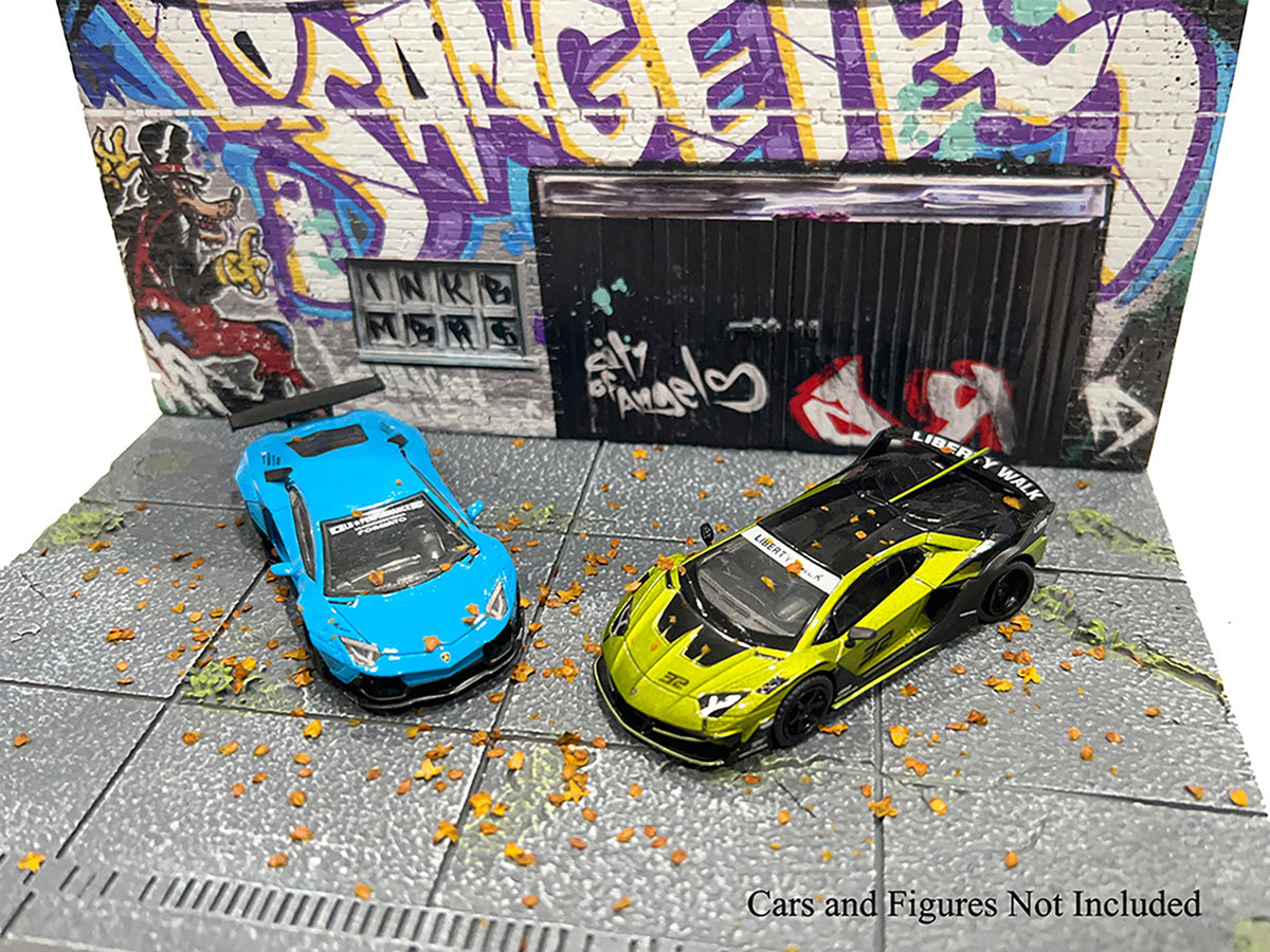 "American Diorama X INK BMBRS - LA Graffiti" Street Art Diorama for 1/64 Scale Models
