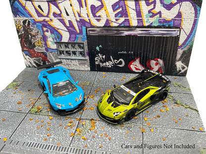 "American Diorama X INK BMBRS - LA Graffiti" Street Art Diorama for 1/64 Scale Models