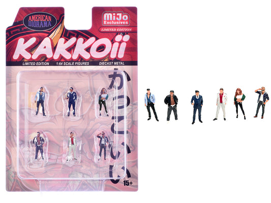 "Kakkoii" 6 piece Diecast Figures Set 1/64 Scale Models