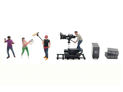 "Behind The Scenes #2" 7 piece (4 People 3 Accessories) Diecast Figures Set 1/64 Scale Models