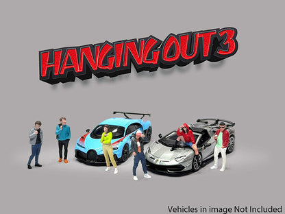 "Hanging Out #3" 6 piece Diecast Figure Set (6 Figures) Limited Edition for 1/64 Scale Models