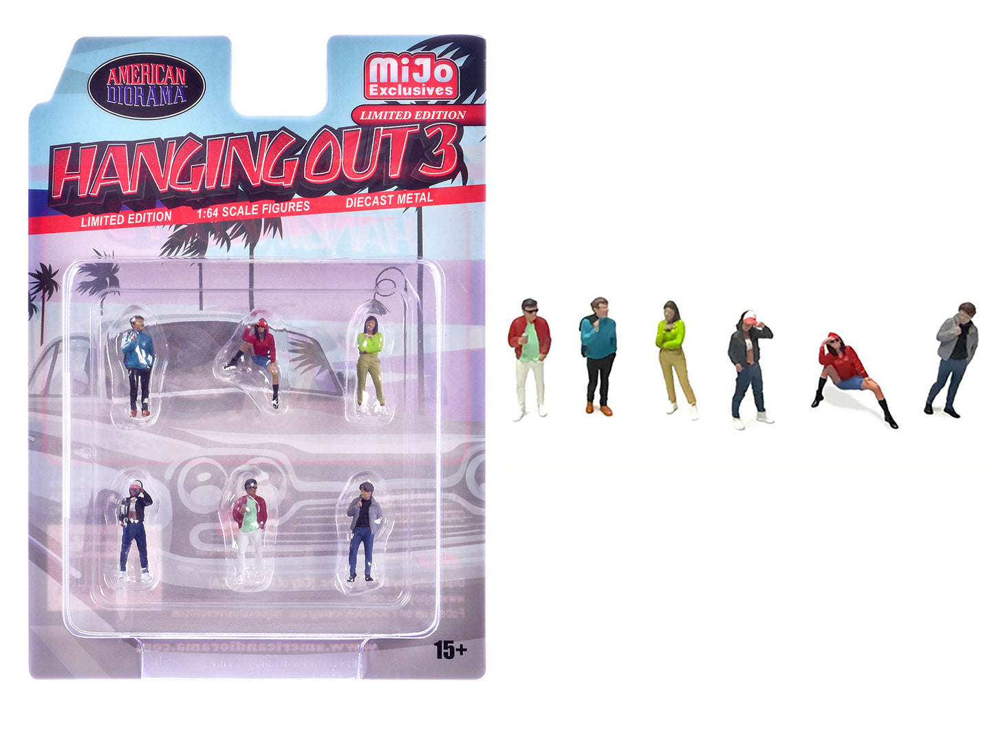 "Hanging Out #3" 6 piece Diecast Figure Set (6 Figures) Limited Edition for 1/64 Scale Models
