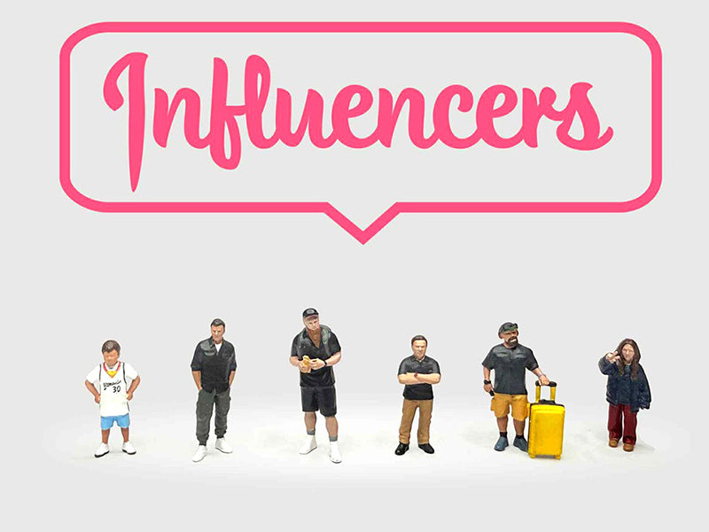 "Influencers" 6 piece Diecast Figure Set Limited Edition for 1/64 Scale Models