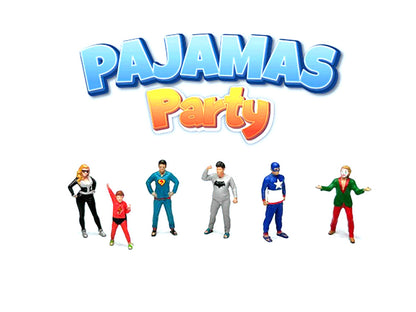 "Pajamas Party" 6 piece Diecast Figure Set (6 Figures) Limited Edition for 1/64 Scale Models