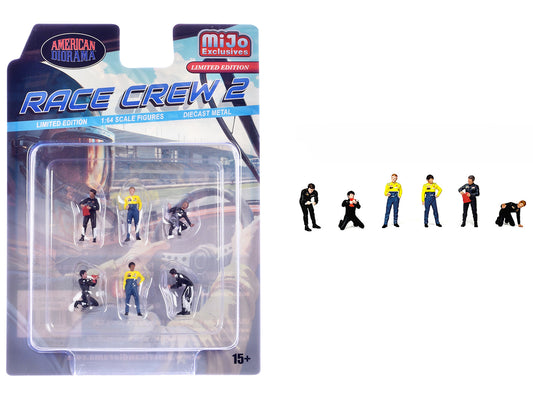 "Race Crew #2" 6 piece Diecast Figure Set (6 Figures) Limited Edition for 1/64 Scale Models