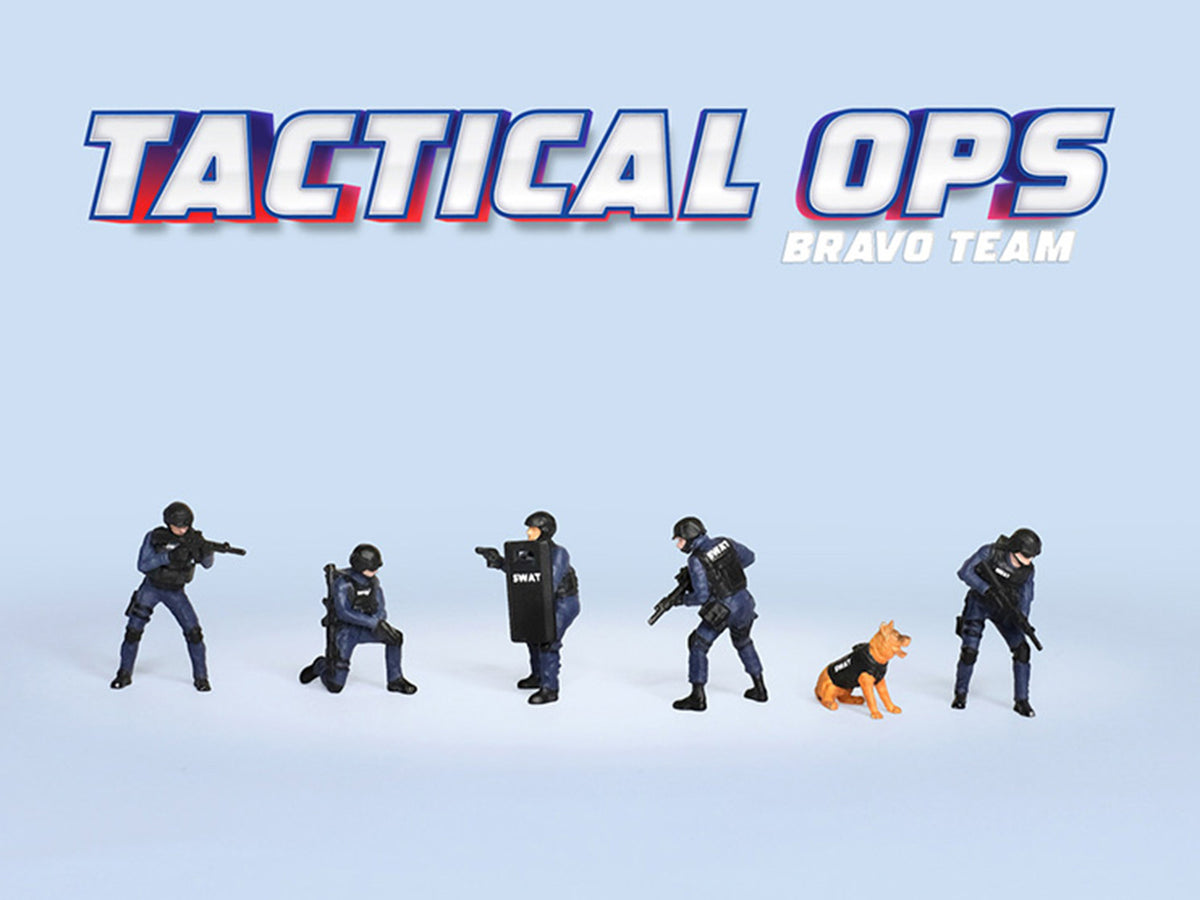 "Tactical Ops Bravo Team" 6 piece Diecast Figure Set (6 Figures) Limited Edition for 1/64 Scale Models