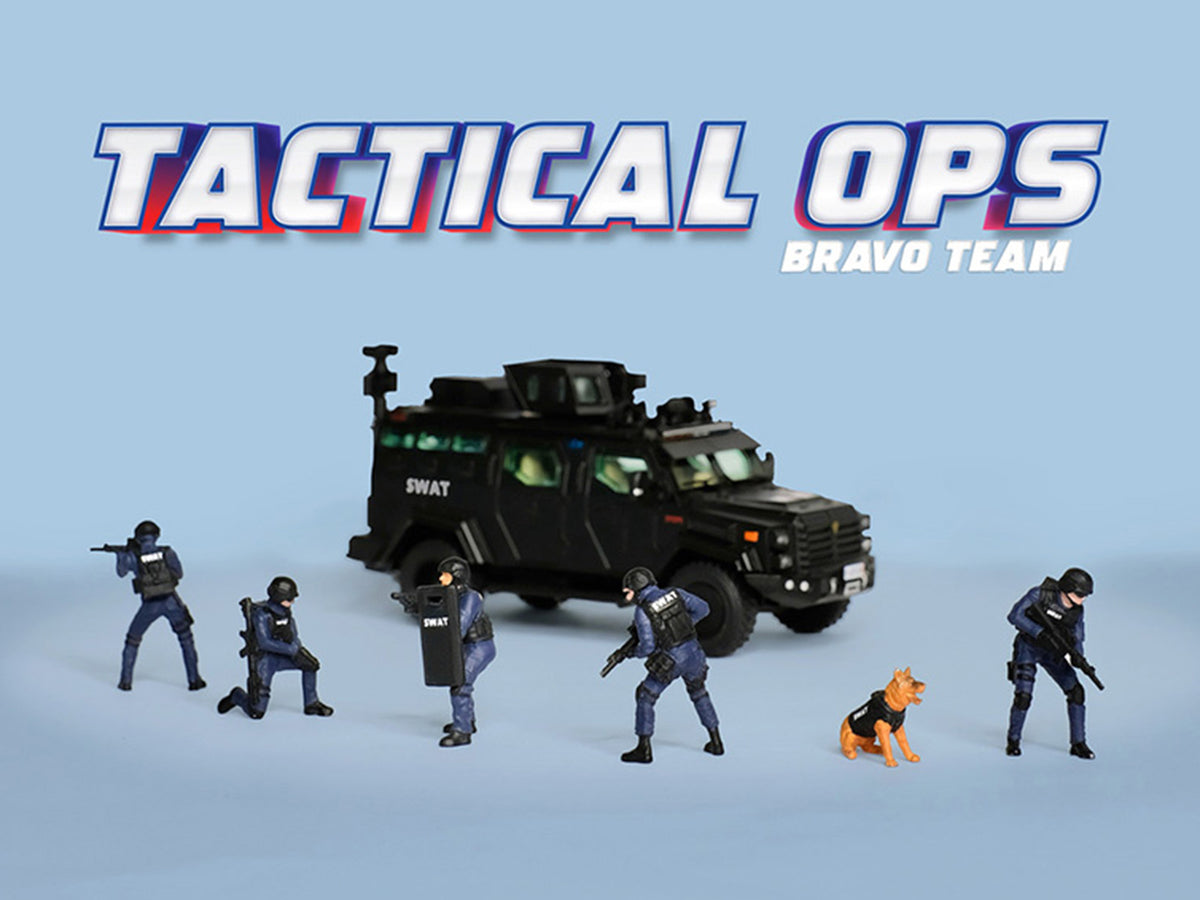 "Tactical Ops Bravo Team" 6 piece Diecast Figure Set (6 Figures) Limited Edition for 1/64 Scale Models