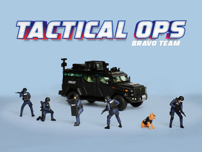 "Tactical Ops Bravo Team" 6 piece Diecast Figure Set (6 Figures) Limited Edition for 1/64 Scale Models