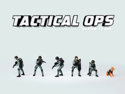 "Tactical Ops Alpha Team" 6 piece Diecast Figure Set (6 Figures) Limited Edition for 1/64 Scale Models