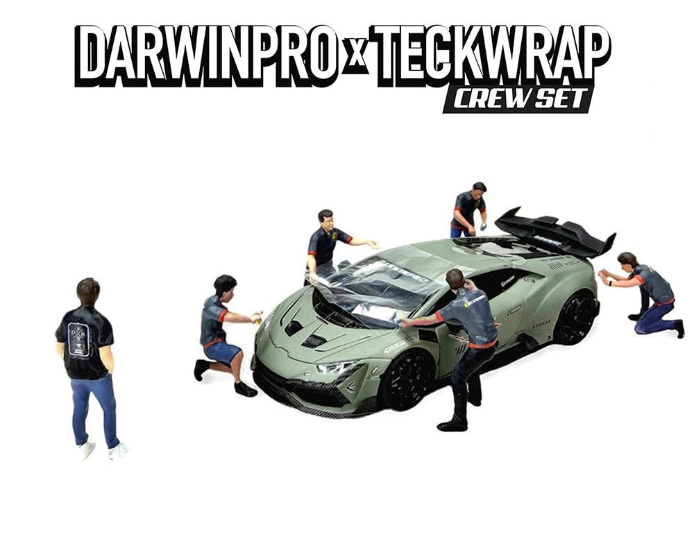 "DarwinPro x Teckwrap Crew" 6 piece Diecast Figure Set (6 Figures) Limited Edition for 1/64 Scale Models