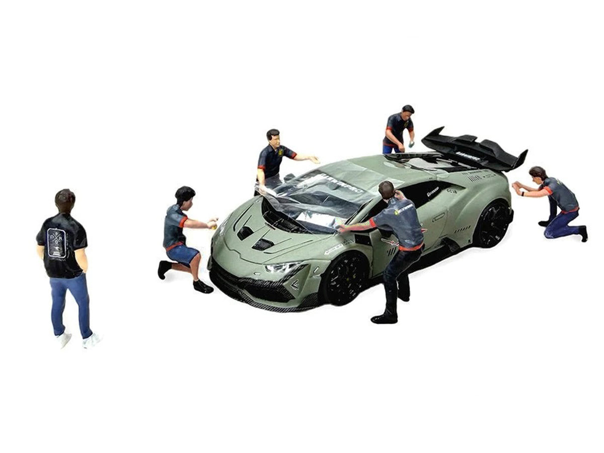 "DarwinPro x Teckwrap Crew" 6 piece Diecast Figure Set (6 Figures) Limited Edition for 1/64 Scale Models