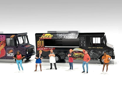 Food Truck "The Burger Truck" Black with Graphics 1/64 Diecast Model