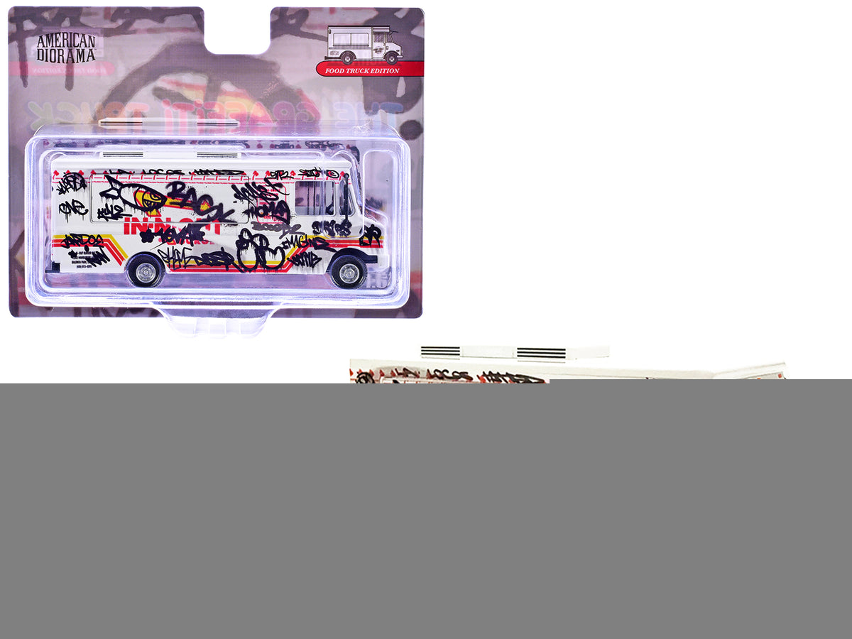 Food Truck "The Graffiti Truck" White with Graphics 1/64 Diecast Model