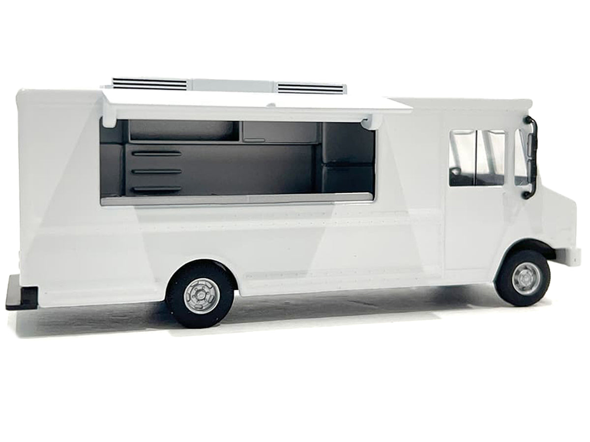 Food Truck Plain White with Graphics 1/64 Diecast Model