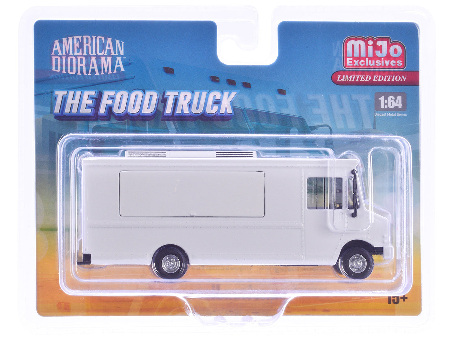Food Truck Plain White with Graphics 1/64 Diecast Model