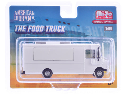 Food Truck Plain White with Graphics 1/64 Diecast Model