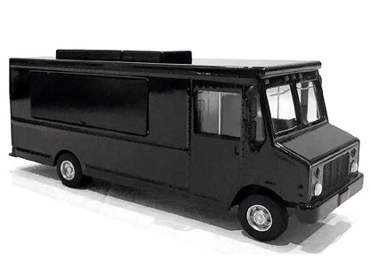 Food Truck Plain Black 1/64 Diecast Model