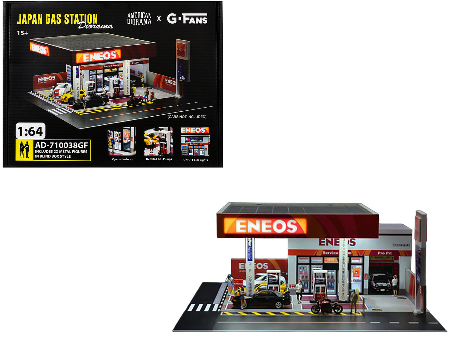 Eneos Japan Gas Station Diorama Set "American Diorama X G-Fans" Series for 1/64 Scale Models