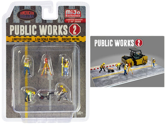 "Public Works 2" 6 piece Diecast Figure Set (4 Figures 1 camera 1 wheelbarrow) Limited Edition to 3600 pieces Worldwide for 1/64 scale models