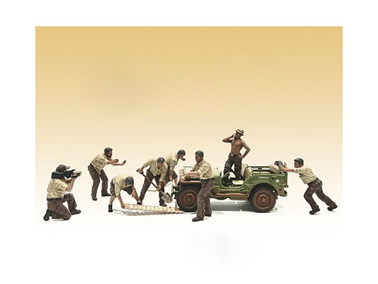 "4X4 Mechanic" 8 piece Figure Set for 1/18 scale models