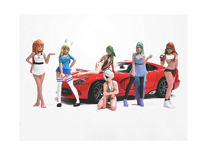 "Cosplay Girls" 6 piece Figure Set for 1/24 Scale Models