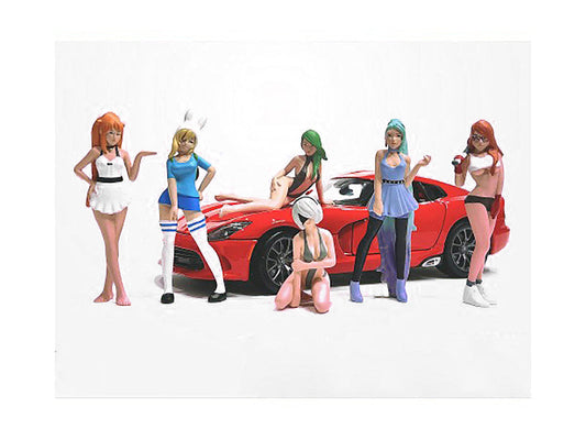 "Cosplay Girls" 6 piece Figure Set for 1/24 Scale Models
