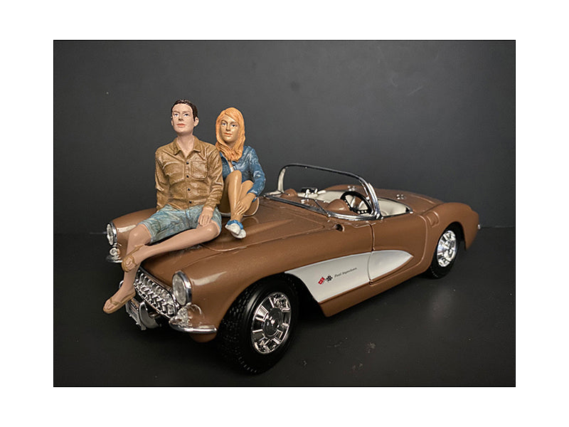 Seated Couple Release III, 2 piece Figurine Set for 1/18 Scale Models